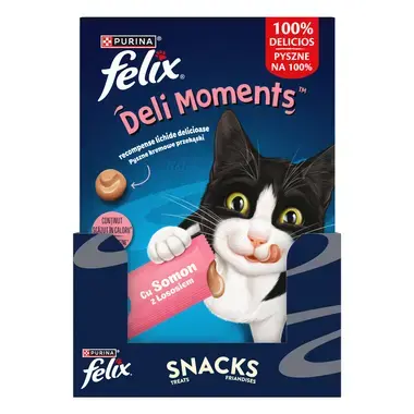 FELIX® Deli Moments™ Вкусно течно лакомство за котки със сьомга 4x10g сашета