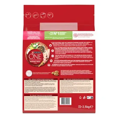 PURINA ONE® Mini Dog Weight Control, суха храна за кучета от средни и големи породи <10кг, в зряла възраст с Пуйка 4x2.5kg