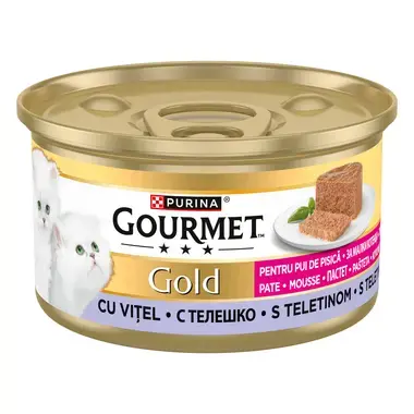PURINA® GOURMET® GOLD Kitten, мус за малки котенца с телешко, 85г