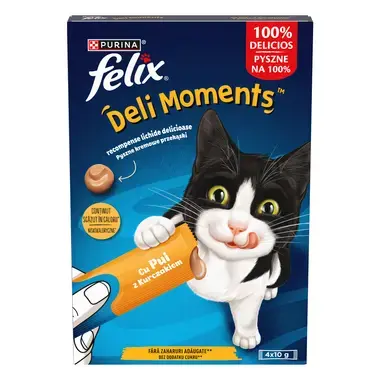 FELIX® Deli Moments™ вкусно, течно лакомство за котки с Пиле 4x10g сашета