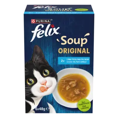 FELIX Soup Рибна селекция – Допълваща храна за котки в зряла възраст