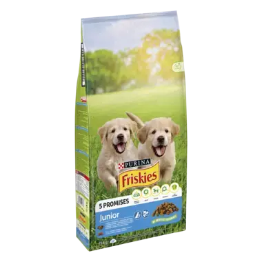PURINA® FRISKIES® Junior, с пилешко месо и зеленчуци, суха храна за кучета, 15 кг