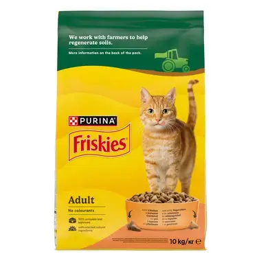 Friskies® Adult Суха храна за котки с пиле и зеленчуци