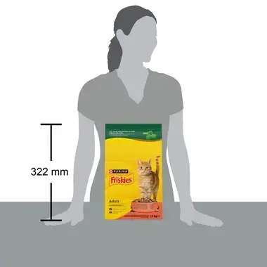 Purina Friskies® Adult с вкусен микс от Говеждо и Пилешко месо със зеленчуци  1.5kg пакет
