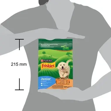 PURINA® FRISKIES® Junior суха храна за кучета с пиле, зеленчуци и мляко 2,4 kg