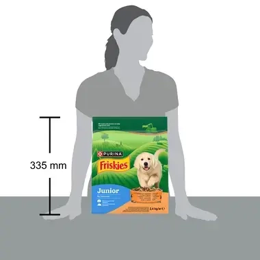 PURINA® FRISKIES® Junior суха храна за кучета с пиле, зеленчуци и мляко 2,4 kg